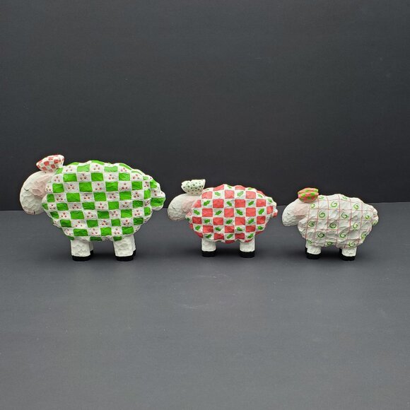 Resin Sheep Figurines in Holiday Sweaters Christmas Sheep Figures Statues Decor - Picture 2 of 6